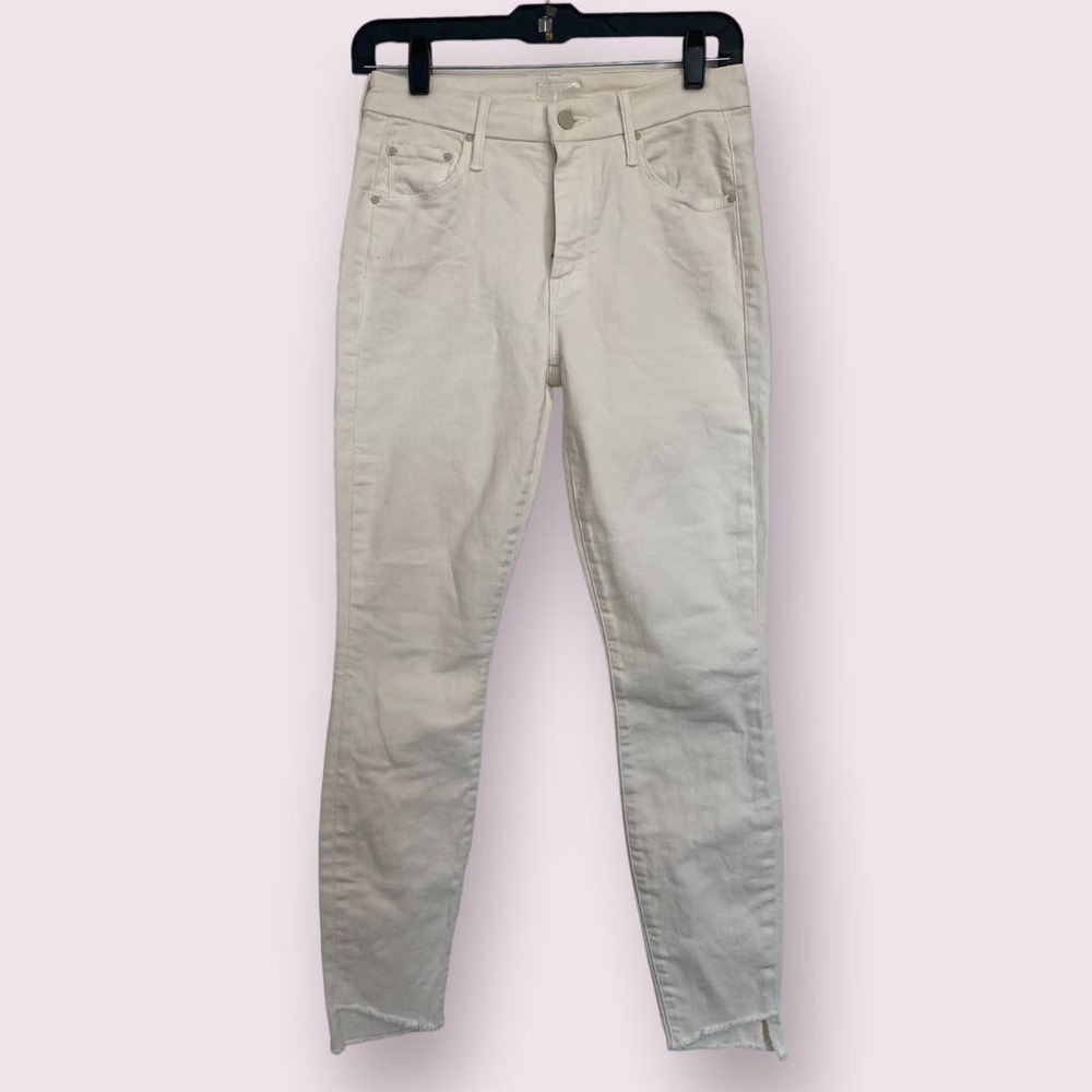 MOTHER‎ The Looker Ankle Step Fray Cream Puff Jeans